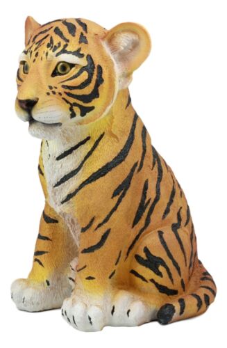 Ebros Large 10"H Indian Bengal Orange Tiger Cub Statue As Collection Decor Of Tigers