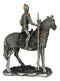 Pewter Metal Medieval Suit Of Armor Knight On Horse With Spear Axe Figurine