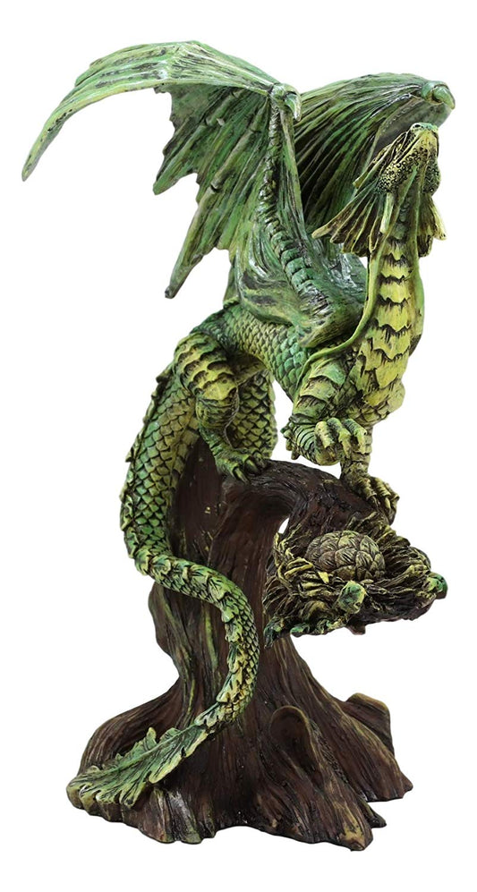 Ebros Gaia Tree Ent Earth Adult Mother Dragon Perching On Branch Figurine 10"H - Ebros Gift