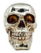Ebros Gift Chrome Plated Golden Silver Treasure Skull Figurine 6.25"L