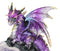 Space Purple Iridescent Dragon On Faux Geode Rock Quartz Crystal Cove Figurine