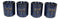 Japanese 14oz Ceramic Midnight Blue Dragonfly Tombo Sake Set Flask With Four Cups