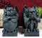 Set of 2 Notre Dame Gothic Guardian Gargoyles With Bat Sword & Shield Figurines