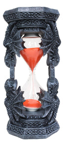 Octagonal Gothic Celtic Knotwork Invertible Dragon Heads Sand Timer Figurine