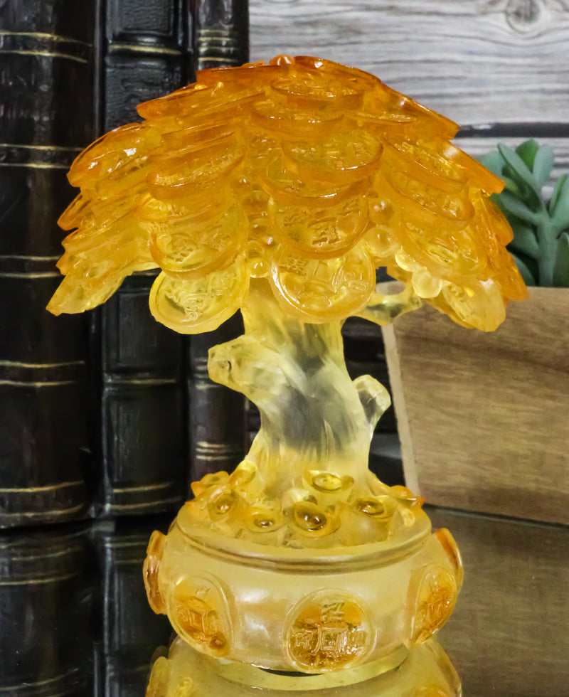 Translucent Feng Shui Golden Money Prosperity Tree Statue Luck Wealth Talisman