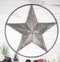 24"D Western Lone Star With License Plate Parts Metal Circle Wall Plaque Decor