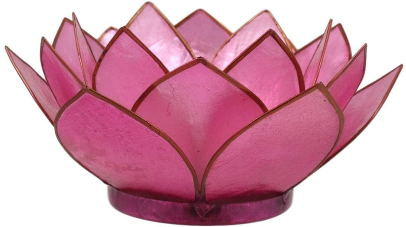 Ebros Seashells Lotus Flower Votive Tea Light Candle Holder 4.25"D (Coral Pink)