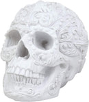 Ebros French Baroque Rococo White Floral Skull Statue Royal European 3D Skulls Decor