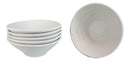 Set Of 6 Irregular Ridged Matte White Melamine Pasta Salad Soup Large Bowls