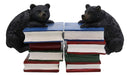 Ebros Rustic Wildlife Bear Cubs Climbing Stack Of Books Bookends 2 Figurine Set