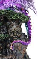 Metallic Purple Dragon On Greenman Tree Canopy Backflow Incense Cone Burner