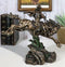 Rustic Western Rodeo Cowboy Riding On Galloping Wild Mustang Horse Figurine