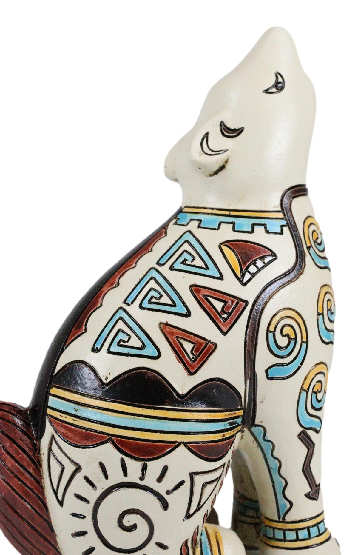 Native Tribe American Aztec Hopi Indian Style Howling Wolf Totem Spirit Figurine