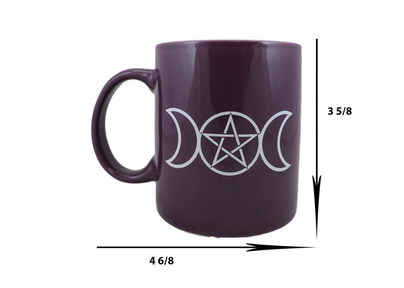 Pack Of 2 Wiccan Triple Goddess Moon Waxing Full Waning Moons Bone China Mugs