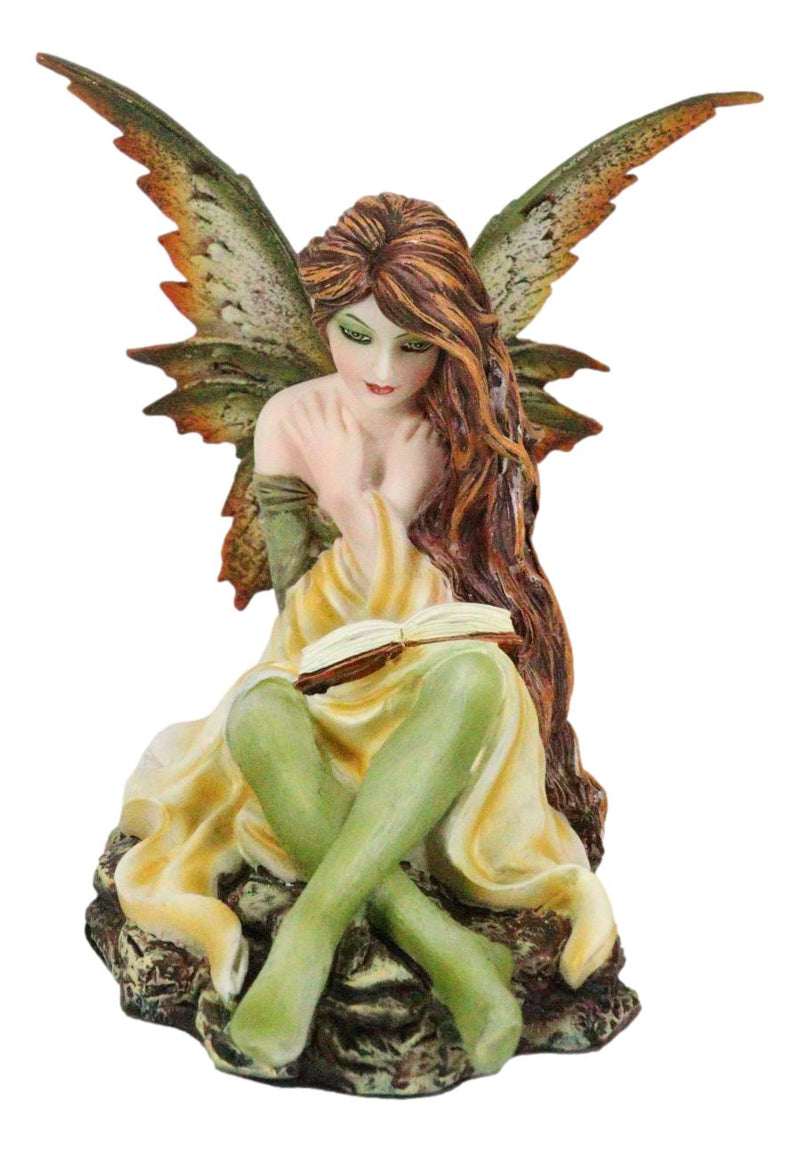 Once Upon A Time Summer Romance Bookworm Fairy In Radiant Yellow Dress Statue