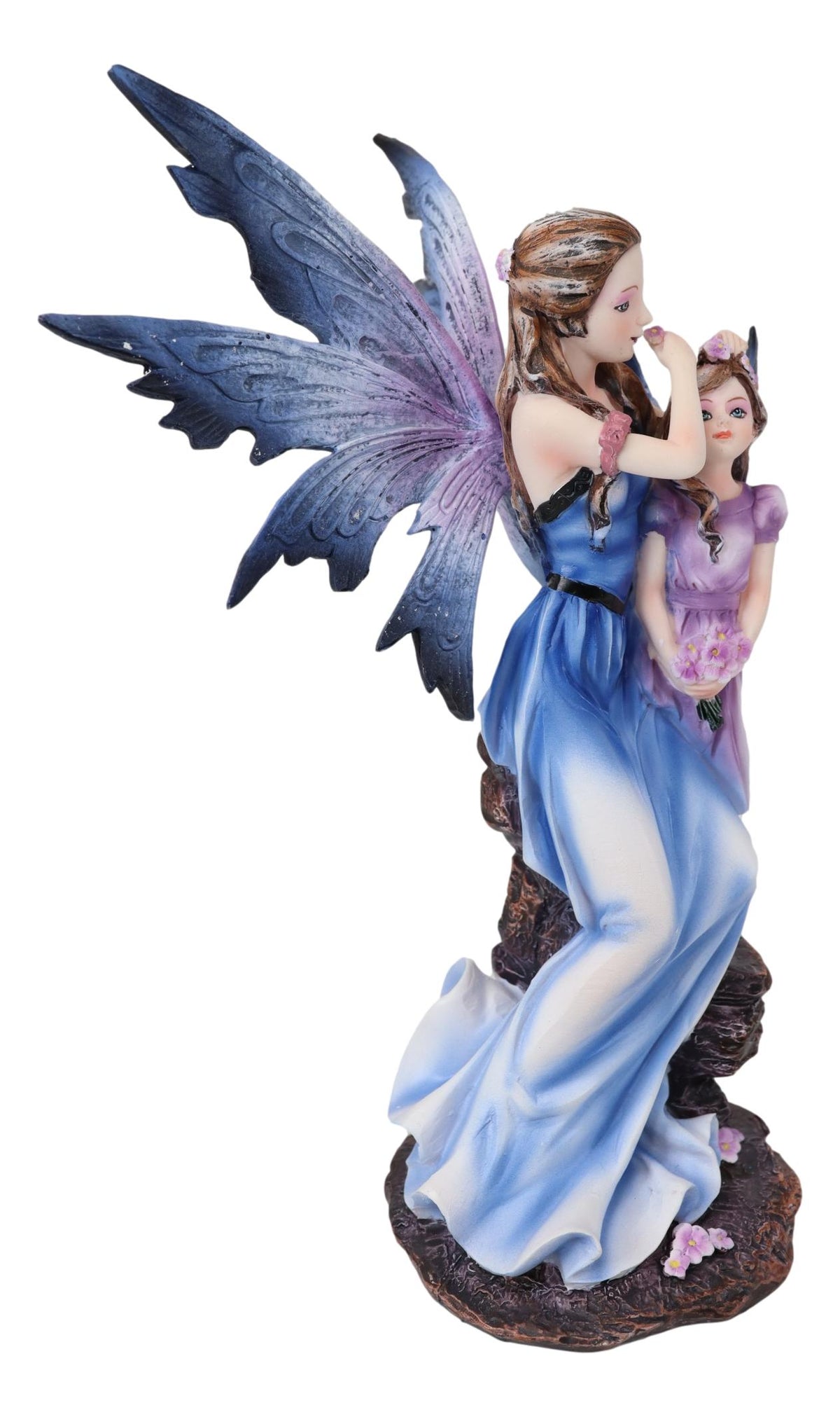 Ebros Motherhood Maternity Fairy Mother Fixing Flower Girl Daughter Hair Figurine 8"H