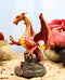 Ebros Whimsical Red Lava Dragon Climbing On Volcanic Rock Statue 4.25" Tall Dungeons and Dragons Legends Fantasy Home and Garden Accent Decor Sculpture Medieval Renaissance Figurine Collectible