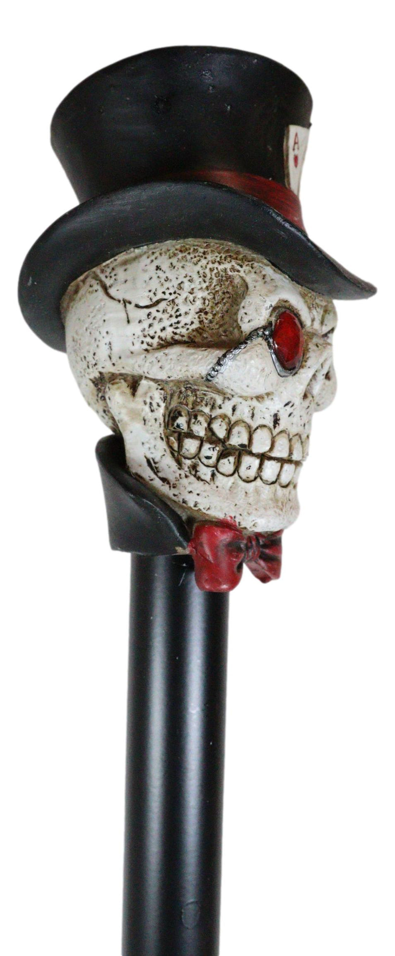 Ebros Poker Skull with Top Hat of Aces Decorative Prop Cosplay Walking–  Ebros Gift