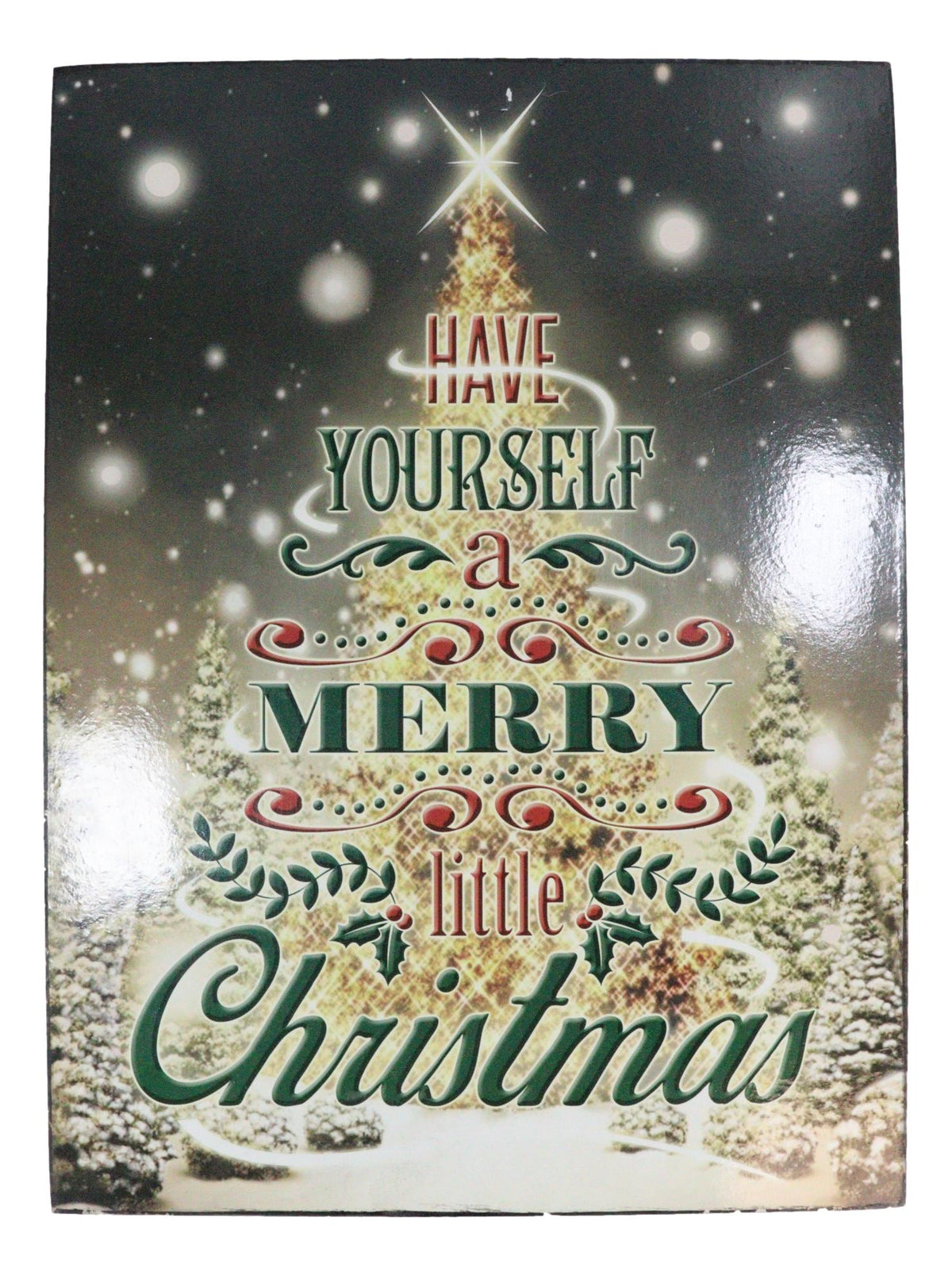 Set of 2 Holiday Festive Season Joyful Merry Christmas Greeting Sign Wall Decors