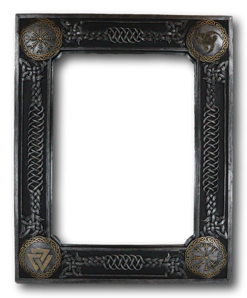 Viking Rune Vegvisir Compass Valknut Triskelion Symbol Vanity Wall Mirror Plaque
