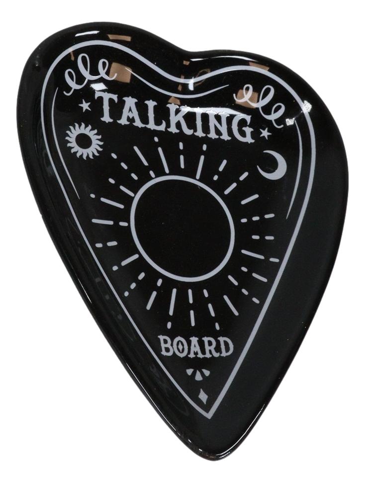 Ouija Talking Spirit Board Planchette Heart Bone China Trinket Jewelry Dish - Ebros Gift