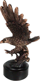 Majestic American Bald Eagle Skimming Over Water To Catch Fish Figurine W/ Base