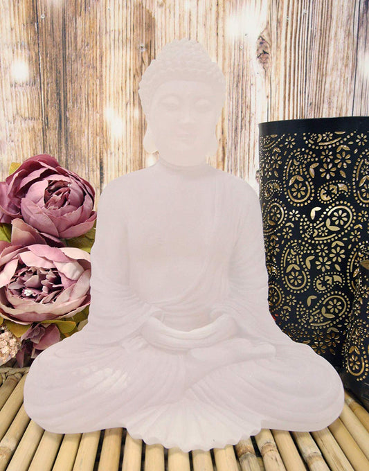 Ebros Feng Shui Acrylic Buddha Shakyamuni Sitting in Meditation Statue 11.5" H