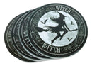 Witch Flying On Magic Broomstick Ceramic Coaster Set of 4 Tiles With Cork Backs