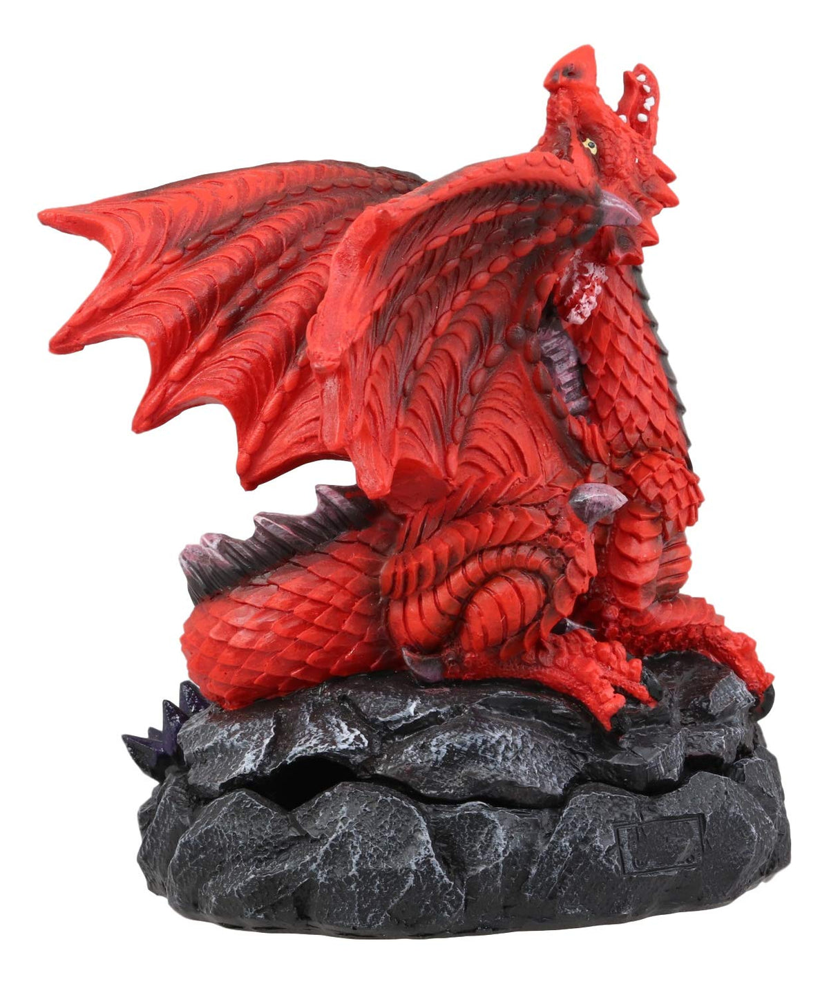 Ebros Smoke Fire Breathing Smaug Red Dragon Backflow Incense Cone Burner Statue Decor - Ebros Gift