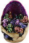Ebros Geode Dragon Egg LED Light Display Stand with 12 Baby Dragons Figurine Set