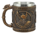 Ebros Norse Mythology Viking God Of Thunder Thor Coffee Mug Resin Drink Cup Tankard