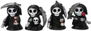 Ebros Time Waits for No Man Mini 4" Tall Chibi Grim Reapers Figurines Set of 4