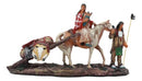 Native American Indian Aborigine Family Unit Pilgrimage With Horse Figurine