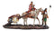 Native American Indian Aborigine Family Unit Pilgrimage With Horse Figurine