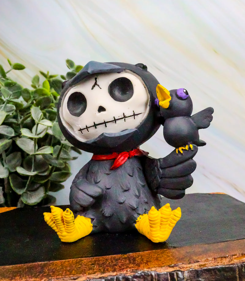 Large Furrybones Raven Suit Leopold Skeleton Statue 3.5"H Raven Crow Furry Bones