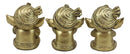 Ebros Set of 3 See Hear Speak No Evil Ganesha with Turban Figurines 4" Tall