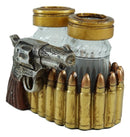 Western Cowboy Revolver Pistol With Ammo Bullets Salt And Pepper Shaker Set