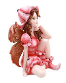 Ebros Miniature Fairy Garden Statue Pink Periwinkle Flower Fairy Collectible Figurine 3"H