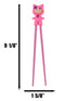 Pink Ribbon Miss Piggy Pig Reusable Training Chopsticks Set With Silicone Helper