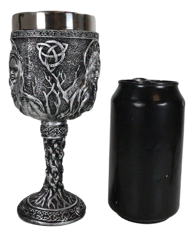 Triple Goddess Maiden Mother Crone Witchcraft Wine Drink Goblet Chalice 5oz
