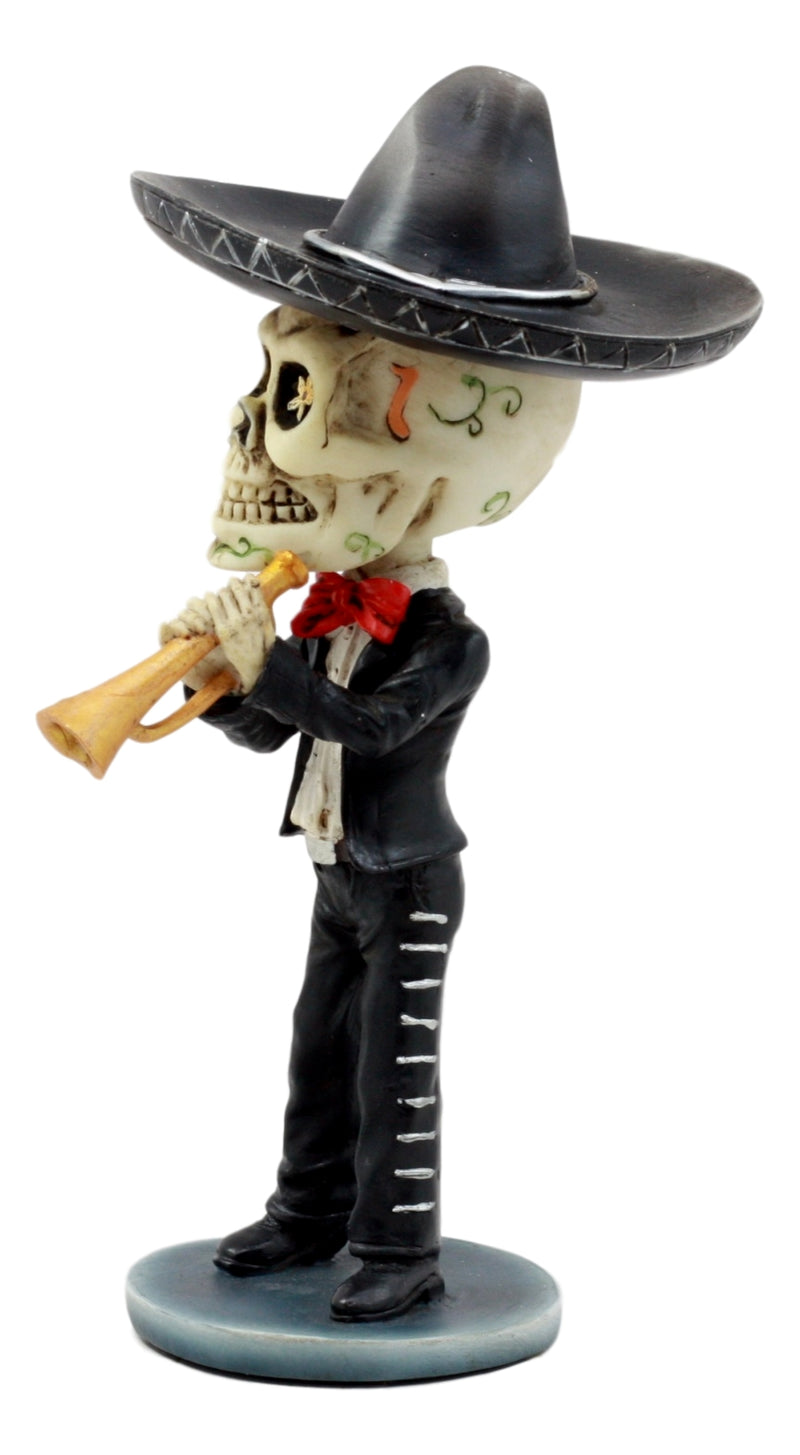 Ebros Day Of The Dead Skeleton Wedding Mariachi Trumpet Player Bobblehead Figurine Traditional Folklore Mexican Musician Sculpture