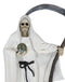 12.75" Tall Holy Death Santa Muerte Holding Scythe In White Tunic Robe Statue