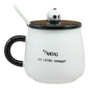 China Giant Panda Bear Ceramic Coffee Tea Mug Drink Cup With Spoon And Lid 14oz