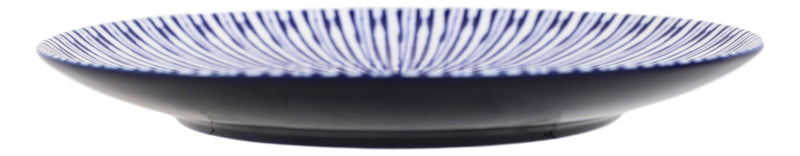 Pack Of 6 Modern Blue White Geometric Focus Porcelain Round Lunch Salad Plates