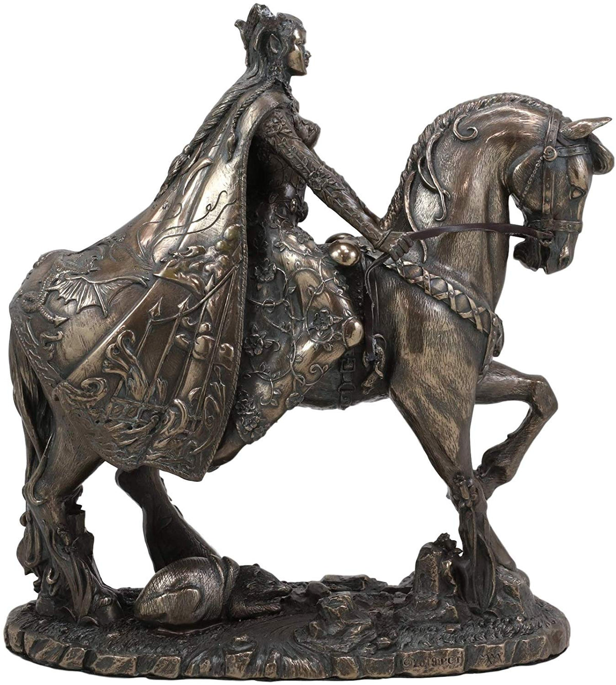 Celtic Irish Moon Goddess Rhiannon Riding Horse in Arberth Statue 10" H - Ebros Gift