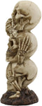 Ebros Triple Stacked Funny See Hear Speak No Evil Skulls Figurine 7.5"H