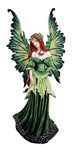 Ebros Amy Brown Large Lady of The Forest Green Tribal Fairy Collector Figurine 19.5" H Fantasy Art of Fairies Pixies Nymphs Gaia Earth Elemental FAE Magic Decor Statue - Ebros Gift