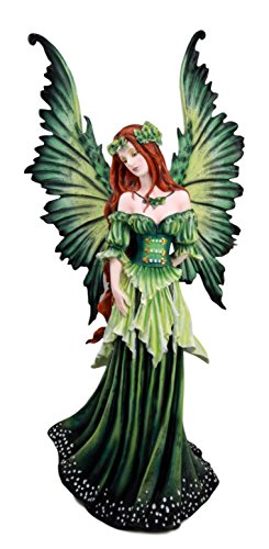 Ebros Amy Brown Large Lady of The Forest Green Tribal Fairy Collector Figurine 19.5" H Fantasy Art of Fairies Pixies Nymphs Gaia Earth Elemental FAE Magic Decor Statue