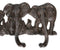 Cast Iron Rustic Safari Elephants With Long Trunks 4-Pegs Wall Hook Sculpture