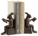 Ebros Cast Iron Bookworm Rabbit Bunnies Bookends 6"H Set of 2 Office Decor